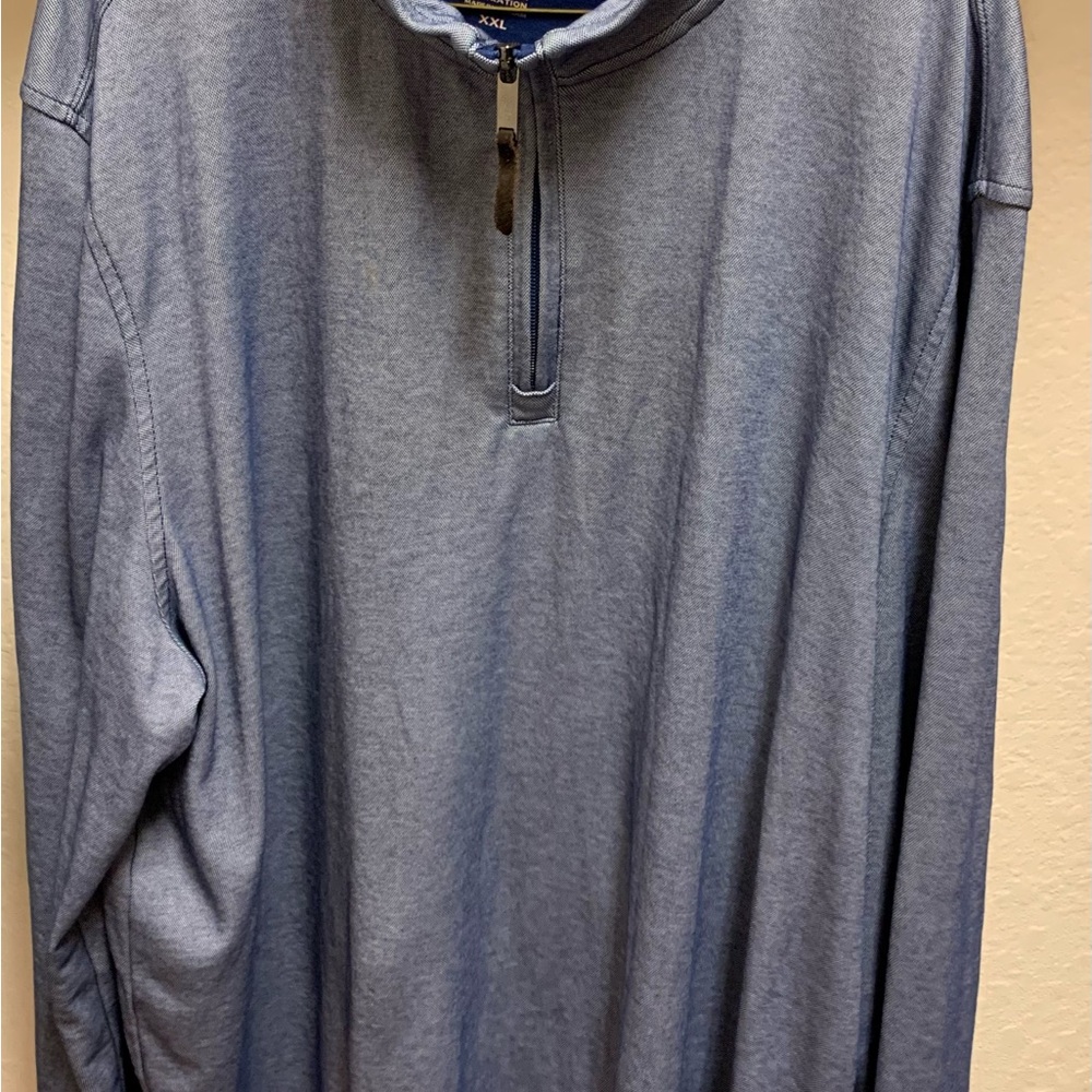 Tasso Elba Navy and Gold Supima Cotton Sweater